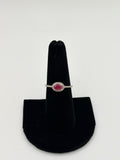 Genuine Ruby Oval Diamond Halo Ring in 14K Yellow Gold