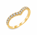 Natural Diamond V Band Ring in 18K Yellow Gold,  Chevron style