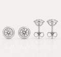 Classic Bezel Natural Diamond Stud Earrings in 18K White Gold