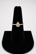 Pear Cut Bezel Diamond Ring in 18K Gold