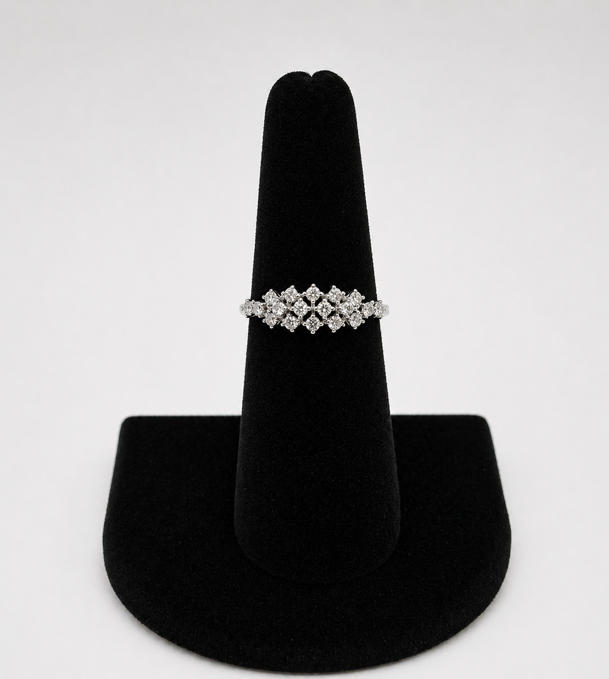 Diamond Cluster Band in 18K White Gold