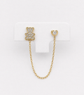 Teddy Chain Double Piercing Earring in 18K Yellow Gold