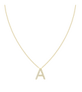 Natural Diamond Initial Necklace in 18K Solid Gold