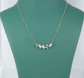 5 Stone Semi Bezel Multi Shape LAB Diamond Pendant Necklace