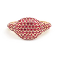 Ruby Pavé Dome Ring in 14K Yellow Gold