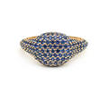Blue Sapphire Pavé Dome Ring in 14K Yellow Gold