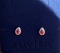 Ruby Teardrop Earrings with Diamond Halo in 14K Yellow Gold
