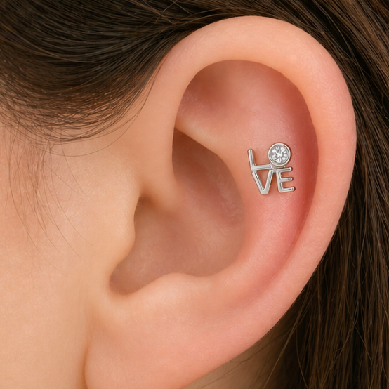 Single Diamond Piercing Stud