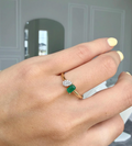 Emerald and Diamond Toi et Moi Ring in 14K Gold