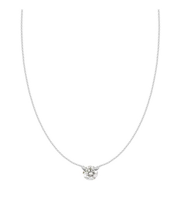 Floating Diamond “Punto de Luz” Pendant in 18K White Gold 0.20 ct