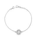 Natural Diamond Halo Bracelet in 18K White Gold