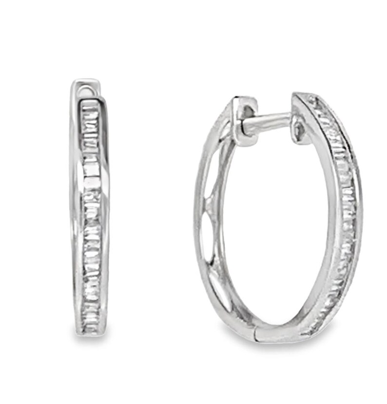 Diamond Hoop Earrings in 18K solid Yellow Gold